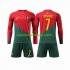 Camisola Portugal Ronaldo 7 Criança Equipamento Primeiro Copa do Mundo 2022 Manga Comprida